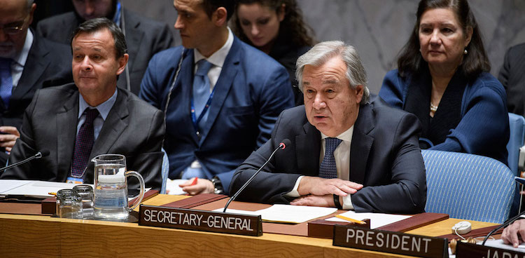 Photo: António Guterres, United Nations Secretary-General, at the Security Council meeting on Non-proliferation/Democratic People's Republic of Korea on December 15, 2017. Credit: UN Photo/Manuel Elias.