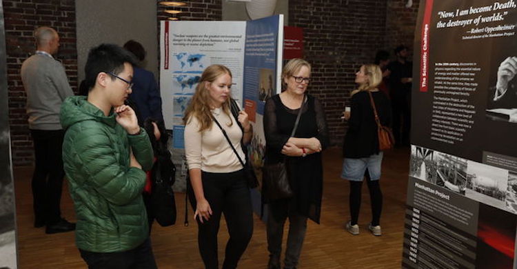 Photo: Visitors to the exhibition Everything You Treasure – For a World Free From Nuclear Weapons. Credit: IDN-INPS.