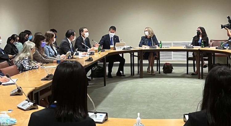 Photo: A side event titled "Nexus between Nuclear Disarmament and Sustainable Future" was held at UN Headquarters on August 1. Source: Mariko Komatsu