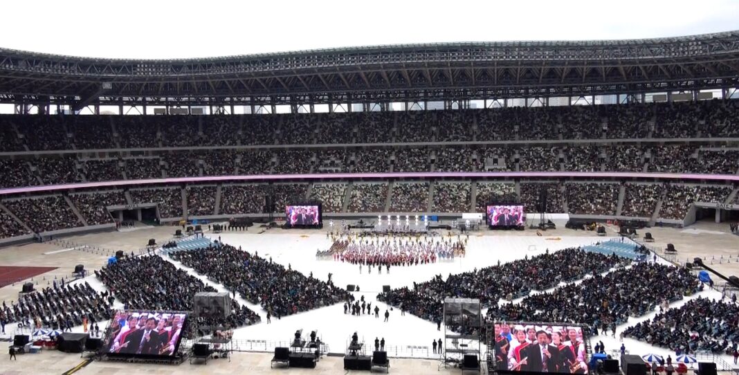 Future Action Festival convened at Tokyo's National Stadium on March 24, drawing approximately 66,000 attendees. Photo: Yukie Asagiri, INPS Japan.