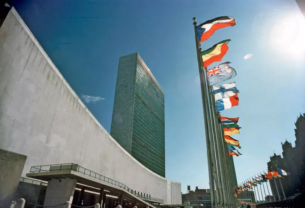 A view of the Headquarters of the United Nations in New York as seen from the north of the UN site. Photo credit: UN