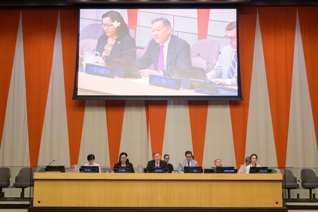 An International Meeting on Victim Assistance and Environmental Remediation was held at United Nations Headquarters under the co-chairmanship of Kazakhstan and Kiribati. Credit: Government of Kazakhstan.
