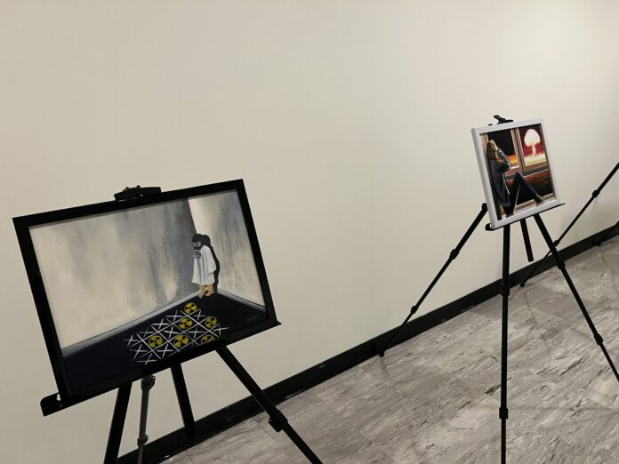 image-2-scaled Kuyukov’s paintings, displayed at the exhibition as part of the 3MSP TPNW. Photo credit: Nagima Abuova / The Astana Times