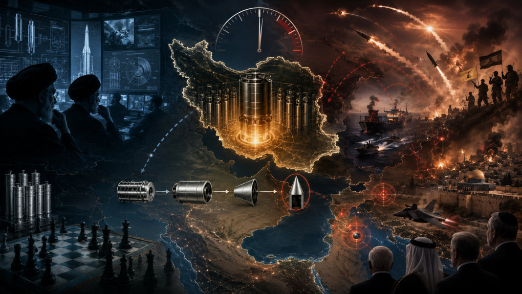 A dramatic visual representation of Iran’s advancing nuclear ambitions and the growing fears of regional instability, showing how deterrence, military escalation, and geopolitical rivalry could push the Middle East toward an increasingly dangerous future.　Image: INPS Japan